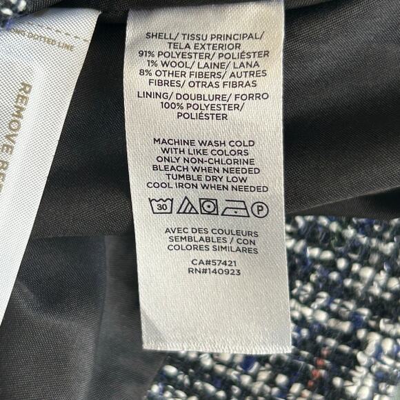 LOFT Navy Blue Faux Wrap Mini Pencil Skirt, Size 10 - Picture 5 of 7